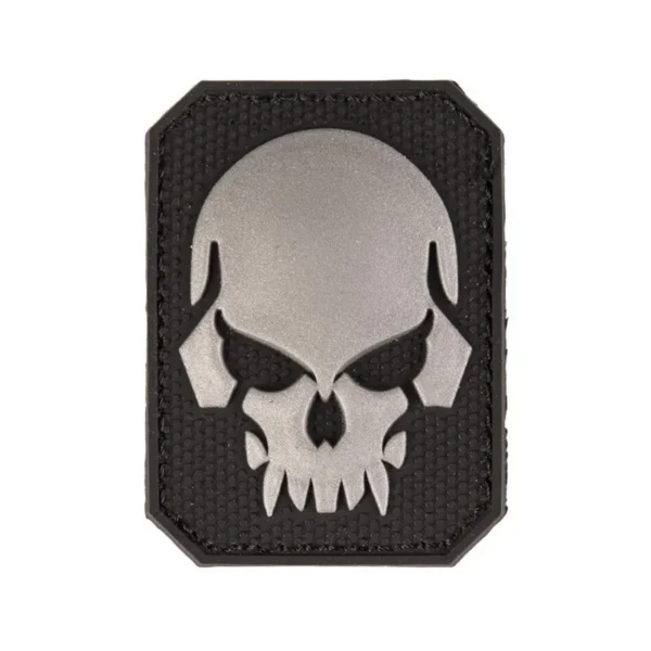 Patch PVC Tête de mort Noir 6 x 4.5cm