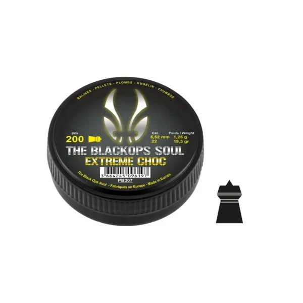 Plombs The Black Ops Soul EXTREM CHOC Cal. 5,5 mm