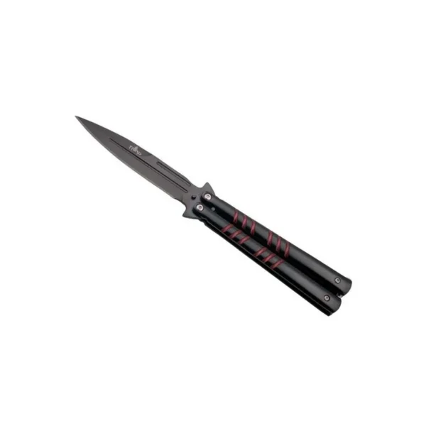 Couteau papillon THIRD noir/rouge