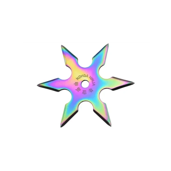 Shuriken 6 branches acier 420 couleur titane