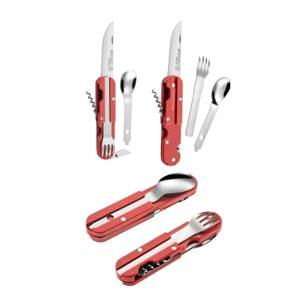 Couteau de poche multifonctions TB OUTDOOR Bivouac rouge