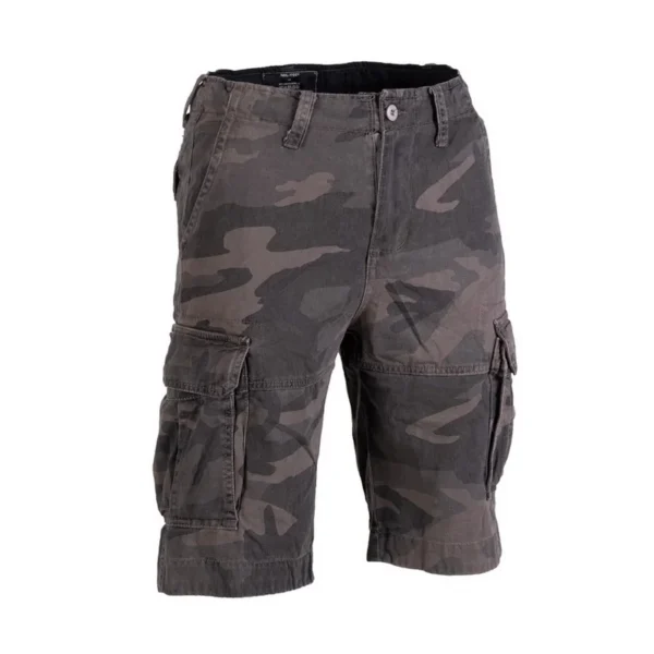 Short vintage délavé dark camo