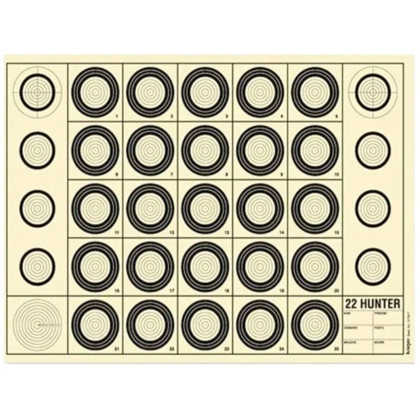 100 CIBLES BENCHREST 22 HUNTER 42×29.7cm | WesternGuns