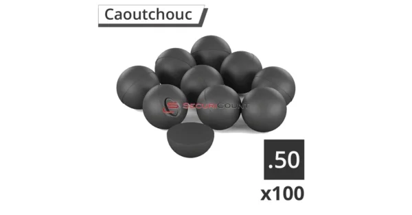 100 balles caoutchouc T4E cal.50 – Munitions & Cartouches/Munitions de Défense – securicount