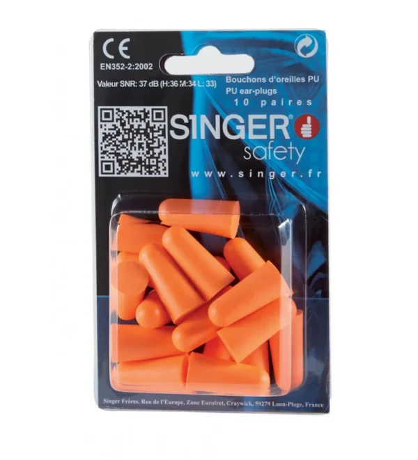 20 bouchons d’oreilles sous blister Singer Safety – Tout-Chasse.fr