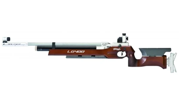 LG400 with wooden stock for bench rest shooting