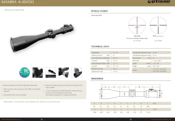 Mamba 4-16×50