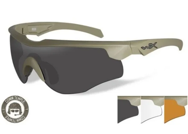 Lunettes Wiley X Rogue Comm Grey/Clear/Rust Tan Frame