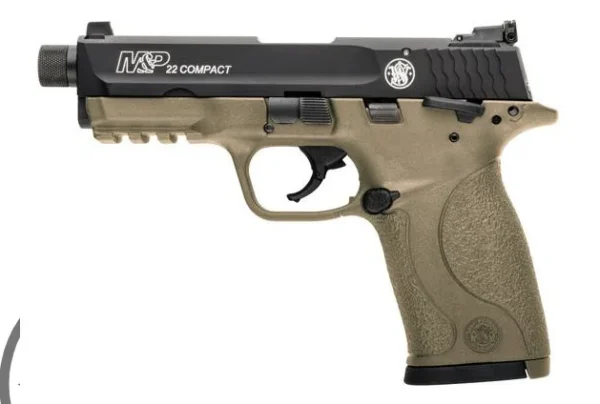 Smith et Wesson M&P22 COMPACT Dark Earth TAN avec ambout