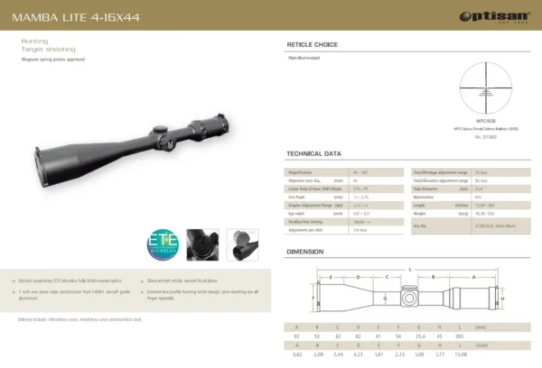 Mamba lite 4-16×44