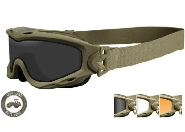 Lunettes Wiley X Spear Dual Lens Smoke/Clear/Rust Tan Frame