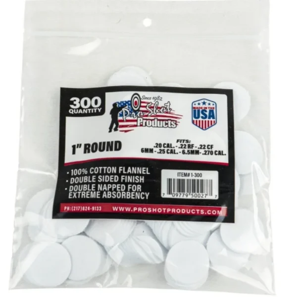 300 PATCHS COTON PRO SHOT CALIBRE 22LR | WesternGuns