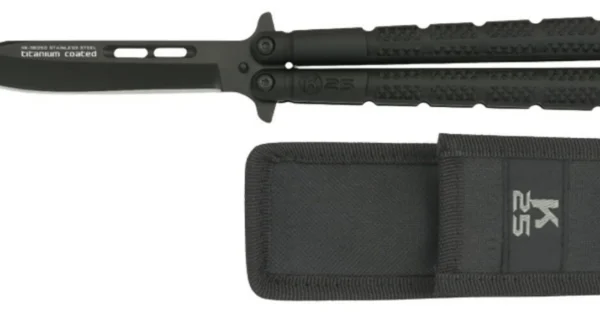 Couteau papillon K25 noir revêtement titane