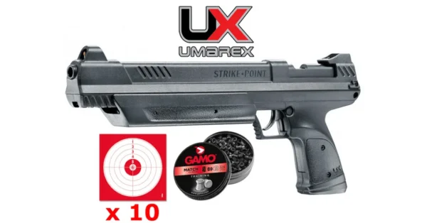 Pack complet Pistolet à plombs UX Strike Point 5.5mm 7.5 Joules