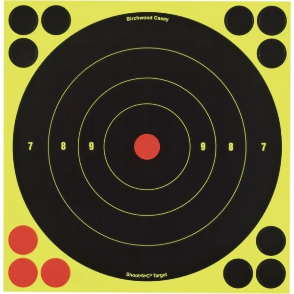 5 CIBLES AUTOCOLLANTES 8″ IMPACT FLUO BIRCHWOOD CASEY REF BA34805 | WesternGuns