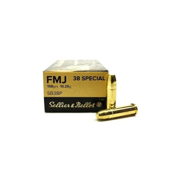 50 CARTOUCHES SELLIER&BELLOT FMJ 158GR CALIBRE 38SP REF SB38FMJ | WesternGuns