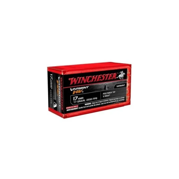 50 CARTOUCHES WINCHESTER VARMINT HV 17HMR V MAX 17GR | WesternGuns