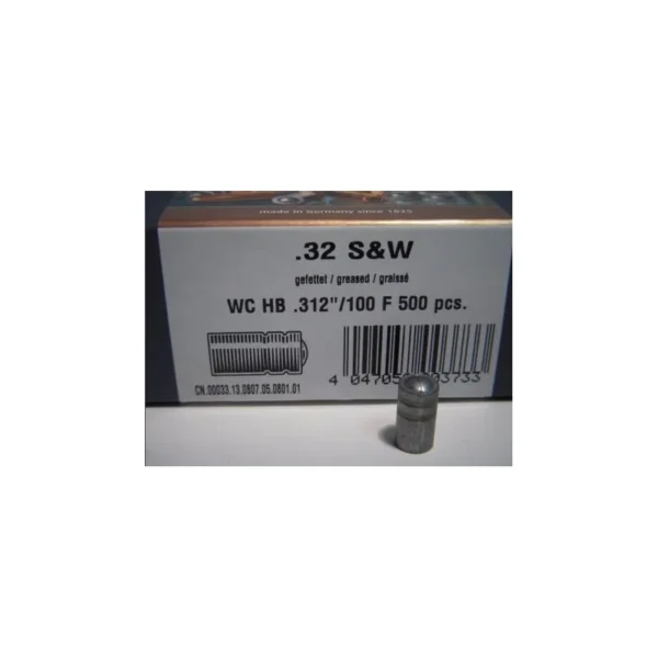 500 OGIVES H&N CALIBRE 32 .312 WC GRAISSEES 100GRS | WesternGuns