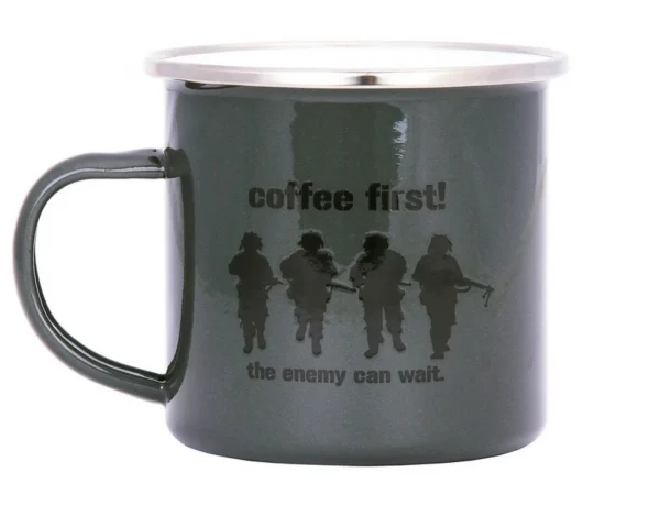 Becher emailliert Coffee First 300ml – Didi´s Armeeshop