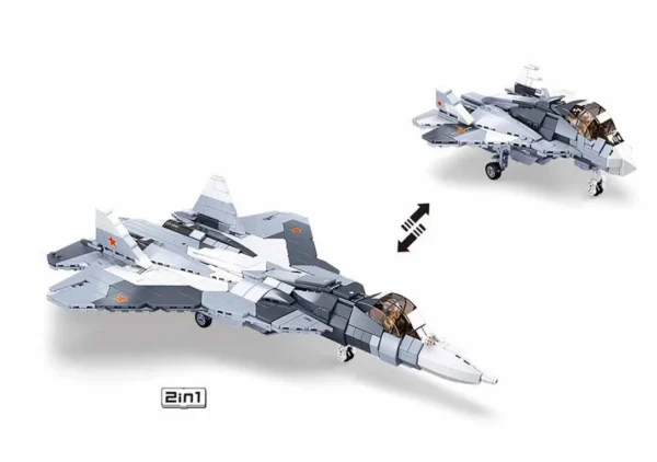 Sluban Russ.Grey white jet fighter 2in1 M38-B0986 – Didi´s Armeeshop