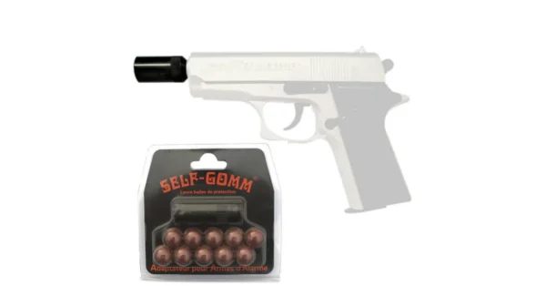 Adaptateur M9 pour pistolets de défense + 10 balles Self-gomm – Munitions & Cartouches/Munitions Gomme Cogne – securicount