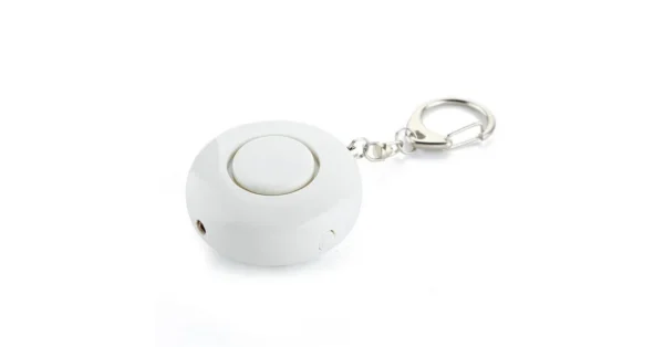 alarme porte clé ronde blanche 130 db + led – Alarme/Alarme sonore de poche – securicount