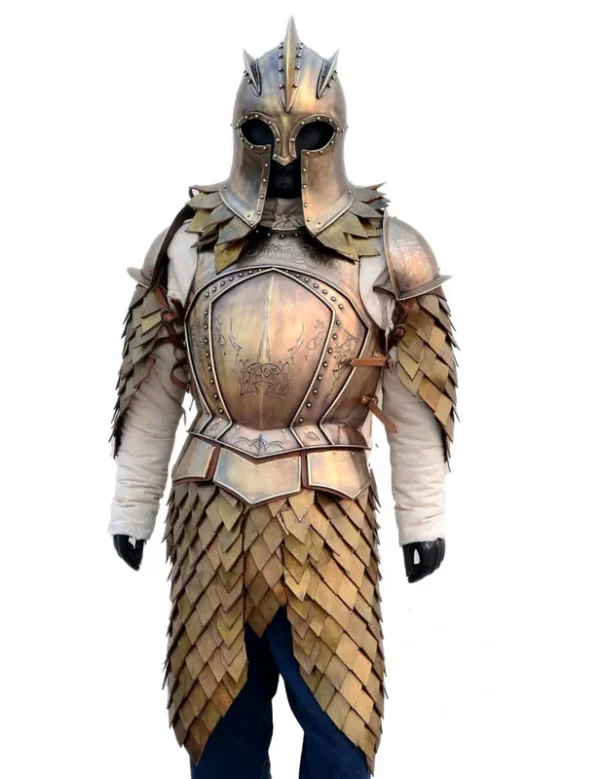 Armure fantasy en écailles bronze – Guerrier royal