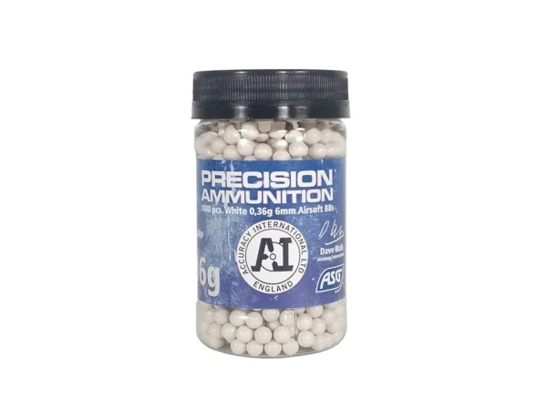 Billes Airsoft 6mm Accuracy Int. 0.36g x 1000 blanches