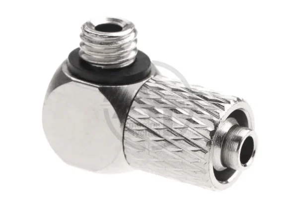 HPA 6mm Hose Coupling with Screwed Catch 90 Degree – Outer M5 Thread