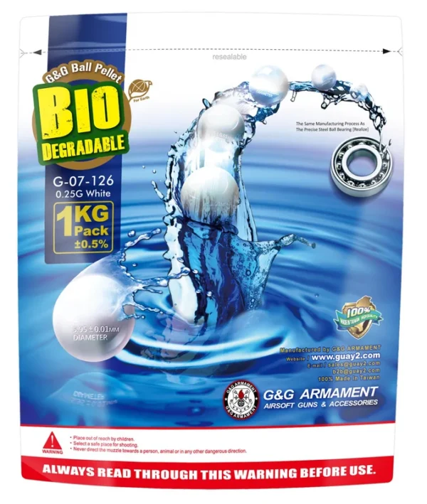 Billes Airsoft 6mm 0,25g BIO en sachet de 1 kg