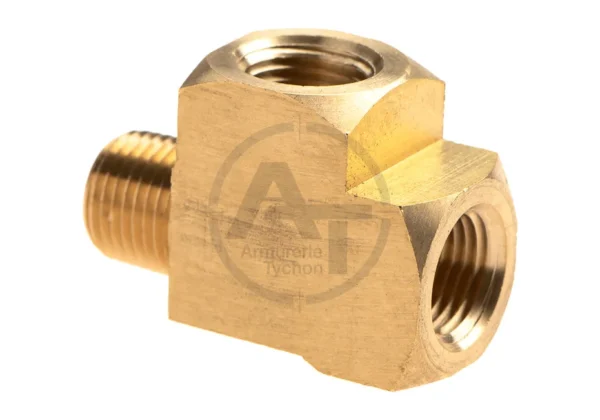 HPA Twin Coupling T Shape – 2x Inner 1/8NPT – Output L