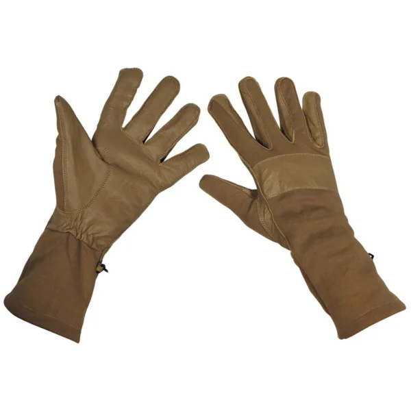 Gants de combat BW, coyote, manchette longue, garniture en cuir