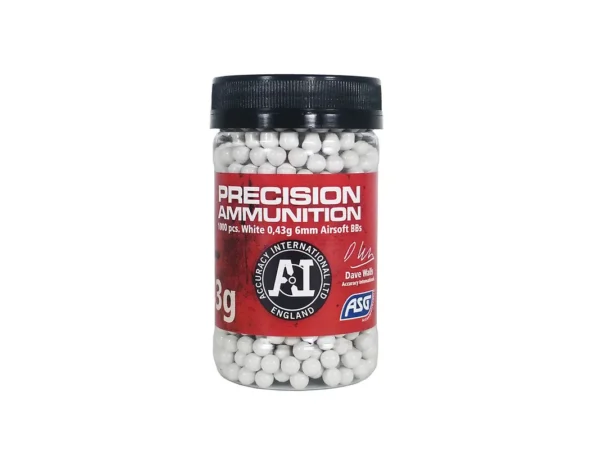 Billes Airsoft 6mm Accuracy Int. 0.43g x 1000 blanches