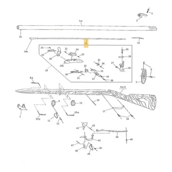 BAGUETTE COMPLETE 1777 PEDERSOLI REF 800002264 | WesternGuns