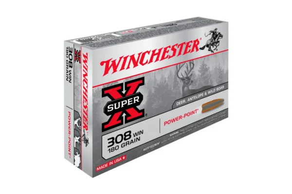 BALLES 308WIN SUPER X POWER POINT 180GR X20
