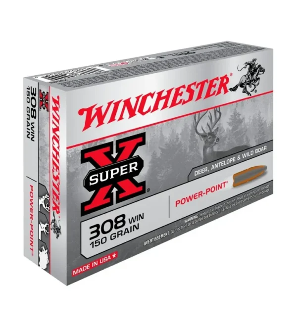 Balles Winchester Super X Power Point 150 Gr – Cal. 308 Win – Tout-Chasse.fr