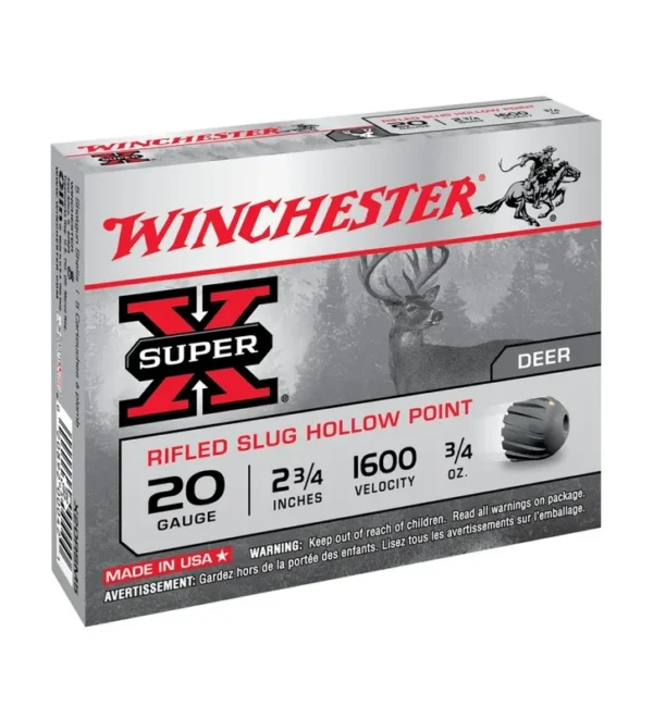 Balles Winchester Winchester Super-X Slug Rifled HP 21 gr – Cal. 20 – Tout-Chasse.fr