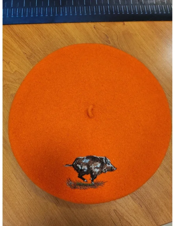 Béret Français Orange Brodé Sanglier – LOVERGREEN