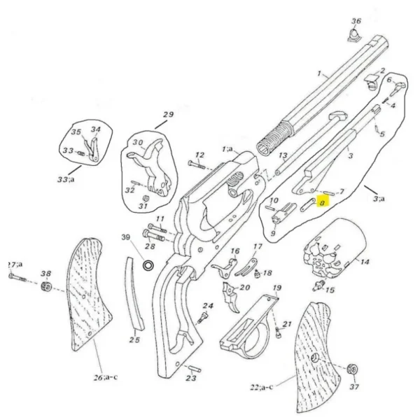 BIELLETTE REMINGTON PATTERN PEDERSOLI REF 800REM08 | WesternGuns