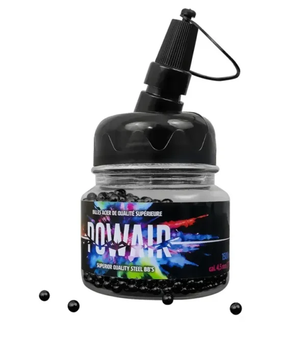Billes Acier BBs Powair Noires – Cal. 4,5 mm x1500 – Tout-Chasse.fr