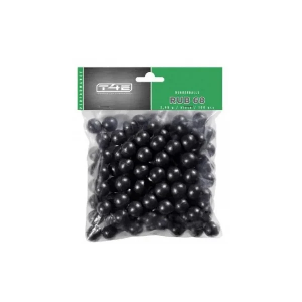Billes caoutchouc calibre .68 – Sachet de 100 pour CO₂ défense