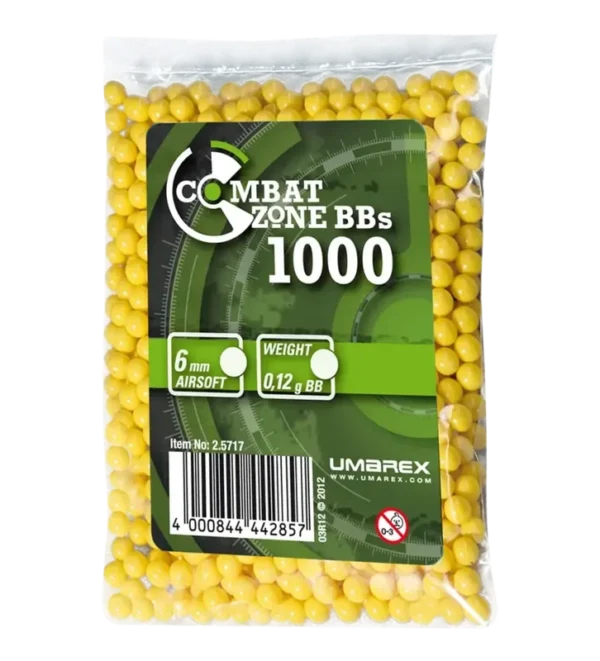 Billes pour arme BB Combat Zone – Jaune – 6 mm x1000