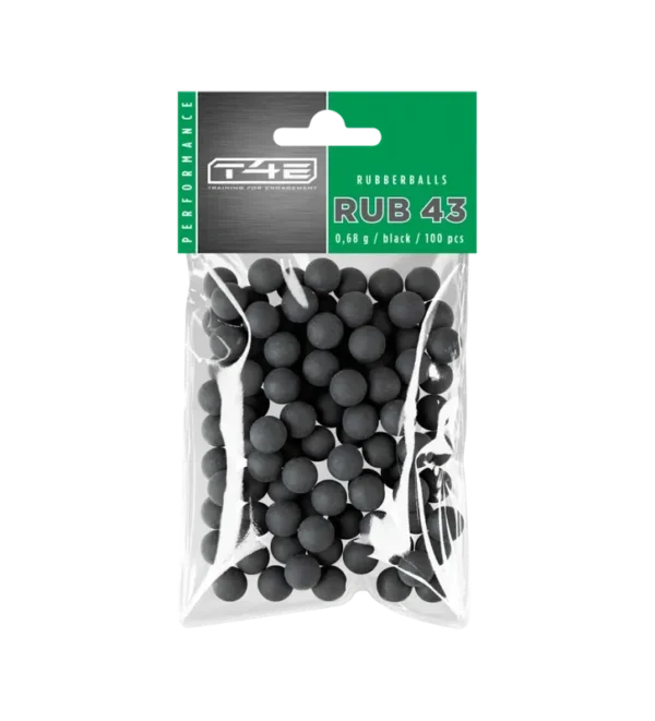 Billes pour arme de défense T4E Caoutchouc – Cal. 43 x100