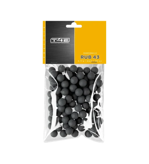 Billes pour arme de défense T4E Caoutchouc entrainement – Cal. 43 x100