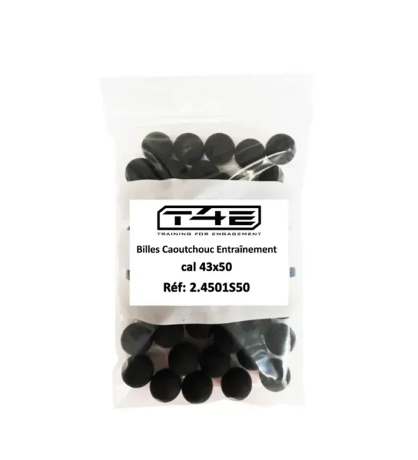 Billes pour arme de défense T4E Caoutchouc entrainement – Cal. 43 x50