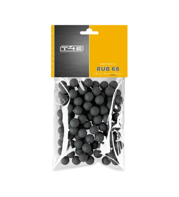 Billes pour arme de défense T4E Caoutchouc entrainement – Cal. 68 x100