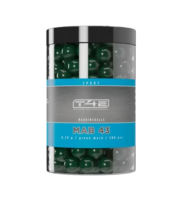 Billes pour arme de dfense T4E Peinture verte – Cal. 43 x500