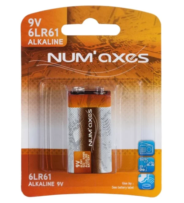 Blister 1 pile 6LR61 alcaline 9 V Num’Axes – Tout-Chasse.fr