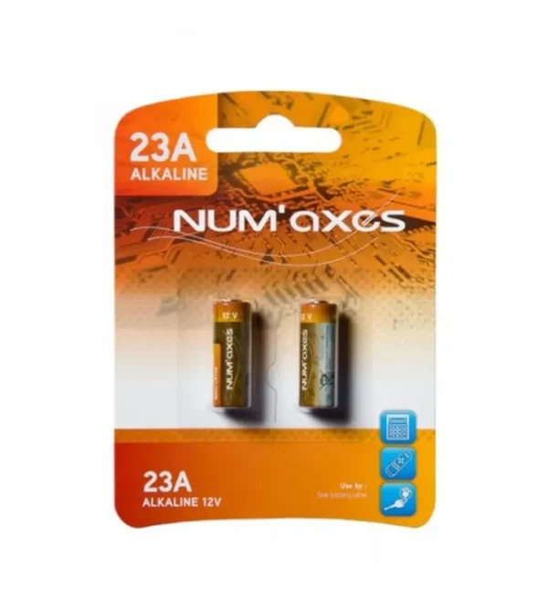 Blister 2 piles 23A alcalines 12 V Num’Axes – Tout-Chasse.fr