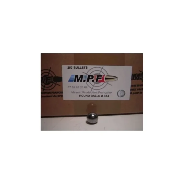 BOITE DE 250 BALLES RONDES MPF CALIBRE 44/45 .454 | WesternGuns